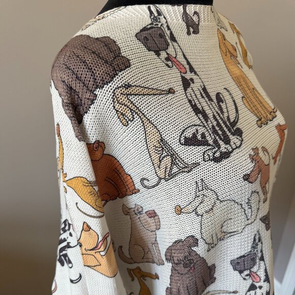 Made in Italy One Size Dog Lovers Dolman Sleeve Lightweight Sweater - Picture 2 of 9